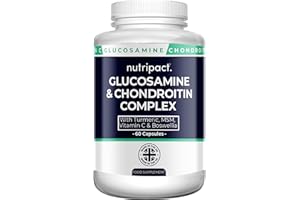 Nutripact Glucosamine and Chondroitin 7-in-1 Complex – with MSM, Turmeric, Vitamin C, Boswellia, Black Pepper (Piperine) - High Strength Glucosamine Joint Care Supplement – 60 Capsules (not tablets)