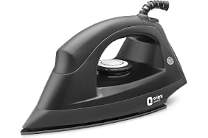 Orient Electric Fabriglide 1000W Electric Dry Iron for Clothes with German Weilburger Soleplate | Multi-Fabric Temperature Control | Uniform Heating | 2-Year Warranty by Orient| Black & Grey