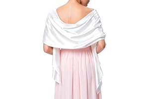 Très Chic Mailanda Écharpe Châle Étole en Satin Femme Wrap Foulard Pashmina pour Soirée Cérémonies Fêtes Mariage