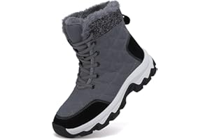 Dhinash Schneestiefel Herren Damen Winterstiefel Wasserdicht Warm Gefüttert Stiefelette Outdoorschuhe Trekkingstiefel Wanderstiefel Winterschuhe Schneeschuhe Wanderschuhe Gr.37-48