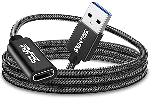 SOLMIMI USB A auf USB C Adapter A Stecker auf Type C Buchse Adapter für Smartphone, Handy, Tablet, Laptop, Notebook, Festplatte, Hub, Typ-C Kabel, Kopfhörer, Auto - 1.2m