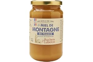 Les Ruchers du Luberon - Miel de Montagne 500 g - Miel de Cru Francais - Naturel - Non Filtré - Naturellement Crémeux