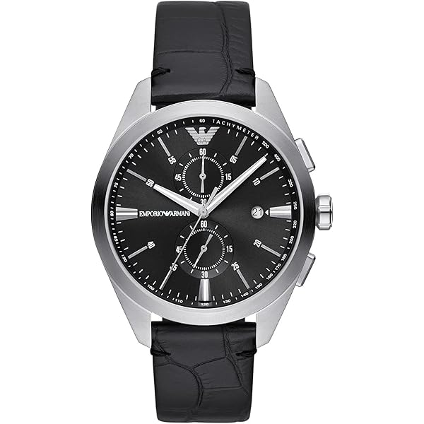 Emporio Armani Men's Black Dial Ceramic Band Chronograph