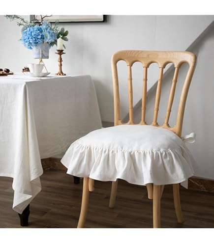 Cuscini Per Sedie Da Cucina Con Volant - 45x43cm, Imbottiti, Antiscivolo, Lavabili, Beige, 6 Pezzi - Foto 12