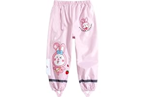 BLOMDES Rain Pants for Kids Rain Waterproof Pants Girl Mud Dirty Proof Trousers for 2-8 Years