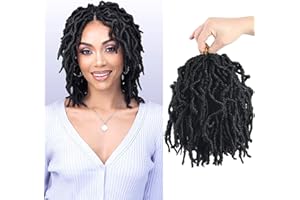 Beyond Beauty 6 Packs/Lot Nu Faux Locs Crochet Hair 24 Inches, 21 strands/Pack Pre-looped Goddess Locs Crochet Hair, Soft Dreadlocks Synthetic Hair Extensions (8 Inches, 1B)