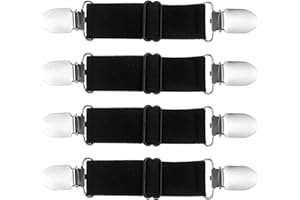 Aiyorse 4 Pcs Adjustable Boot Straps for Cowboy Boots, Elastic Garter Clips with Extra Heavy Sturdy Clip Stirrups Leg Straps for Pants for Women and Men Favors