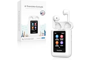 ANFIER A8 AI Translation Earbuds Real Time, ChatGPT Translator Device in 144 Languages, Audifonos Traductores Inglés Español Real-time No APP Required, Offline Language Traductor for Travel (White)