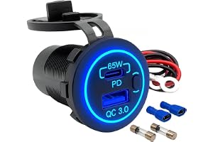 Offgridtec billaddningsadapter dubbel-USB-uttag 12 V/24 V, 65 W USB-C, 18 W USB-A