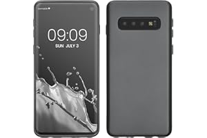 kwmobile Funda para Samsung Galaxy S10 Carcasa - Case TPU y Silicona Ultrafino - Antigolpes con Bordes elevados - Apto Carga inalámbrica - Gris Metalizado