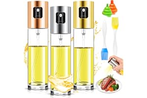ENAIAH Ölsprüher zum Kochen, 3 Stück Öl Sprühflasche, Ölsprüher Flasche, 4 in 1 Nachfüllbare Öl und Essigspender Flasche Öl Sprayer Mit Bürste und Öltrichter, Für Grillen, Salate, Kochen