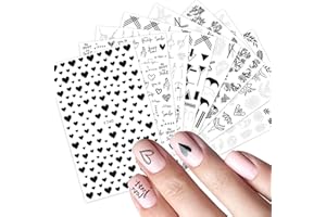 JMEOWIO Geometria Naklejki na Paznokcie 10 Arkuszy Nail Art Sticker Samoprzylepne Naklejek na Paznokcie Dekoracji Paznokci
