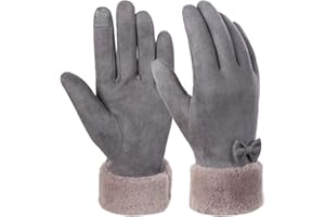 OOPOR Womens Winter Warm Driving Gloves - Touch Screen Fleece Lining Outdoor Sports Thermal Windproof Soft Mittens for Dressing Running Cycling Camping Riding Bike