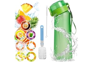CYMWER Air-up Borraccia，650ml air up borraccia con gusti pod for ，Senza BPAborraccia air up，E%0 tazza d'acqua con 7 cialde aromatiche for palestra all'aforto (verde)