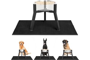 ADENGL Hundenapfständer für mittelgroße Hunde mit Matte, verstellbare Breite erhöhte Hundenäpfe für 7-10,6“ breite Näpfe, 11 Zoll hoher einzelner Hundenapfhalter, Napf Nicht inbegriffen