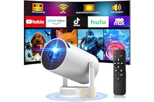 ‎HOTPEAK Mini Beamer Unterstützung Android 11, Smart Beamer 4K Heimkino 1080P 5W Lautsprecher, Mini Projektor Tragbarer WiFi6 BT5.4, Projektor Klein Auto Keystone 270° Dreh Kompatibel mit HDMI/TV Stick/Laptop