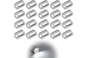 LEIBOCHAO 20 Piezas Mini Luces LED, Mini Luz Led a Pilas, Luces LED Pequeñas con Pilas para Decoración, Luces LED Pequeñas Individuales, Mini LED Inalámbrico para Casa de Muñecas (Luz Blanca)