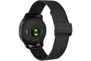 YOOSIDE Bransoletka do zegarka Garmin Venu 3S / Vivoactive 4S / Vivomove 3S / Venu 2S, stal nierdzewna, oczko metalowe, 18 mm, zapasowy pasek do Forerunner 255S / 265S