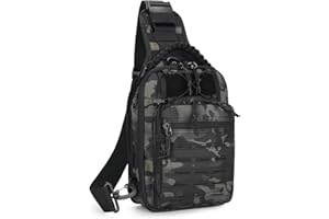 HUNTVP Sacoche Bandouliere Homme Tactique Sac de Poitrine Sacoche Bandoulière Molle Sac Militaire pour Voyage Trekking, Cyclisme,Camping, Randonnée