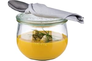 APS set de 6 verres originaux WECK 580 ml avec couvercle - Ø 11 cm/hauteur 9 cm/forme tulipe