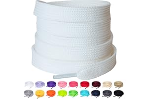 Olukssck - 2 Pares de Cordones Planos, Cordones duraderos de Repuesto de 10 mm de Calidad para Zapatos de Deporte, Zapatos de Ciudad