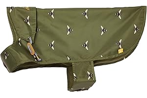 SUPTMAX Rosewood Joules Olive Green Bee Print wodoodporny płaszcz dla psa, khaki nadruk pszczoły, rozmiar M