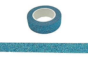 Syntego Cinta adhesiva decorativa de purpurina para manualidades para pegar en el borde de purpurina (turquesa)