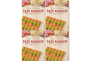 GENERISCH 4 PACK X OZYUFKA Frisch Teigfäden Engelshaar Kataifi Kadayif Shredded Fillo Teig Gebäck Kadaifi Fäden Taze Kadayif für Dubai-Schokolade 400 gr