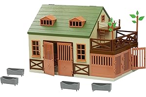 TERRA BY BATTAT Terra AN2102Z zwierzę szpital - drewniany zestaw do zabawy dla weterynarzy z zoo zawiera zabawkową stodołę, stół do egzaminu, waga i więcej dla dzieci 3+ (15 szt.)