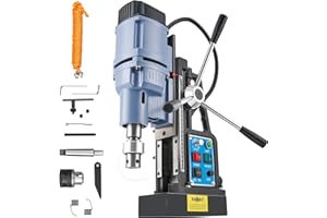 ZELCAN 1950W Trapano Magnetico 13900N 650 rpm Trapano a Colonna Magnetico a Diametro di 50mm con Controllo Reversibile e Continuo per Superfici Metalliche