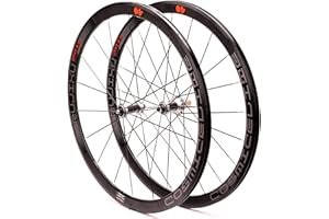 RUJIXU 700c Road Bike Wheelset Racing Bicycle Wheel Double Wall Rims 40mm 8-11speed Cassette Carbon Fiber Hub Quick Release Wheel Rim Brake 1900g