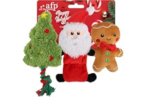 ALL FOR PAWS Weihnachts-Hundespielzeug - Festliche Plüschspielzeuge,Ideal für Apportierspiele und als interaktives kleine, mittlere und große Hunde. (Holiday Toys)