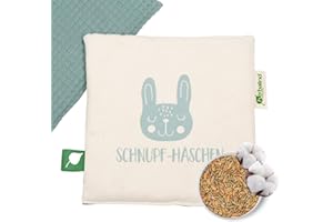 ‎HERBALIND Herbalind Duftendes Bio Wärmekissen für Baby & Kinder - Schnupf Häschen - Körnerkissen Kräuterkissen Erkältungskissen (Minze), 100% Baumwolle, 19x19 cm Geburt Geschenk