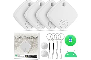 CMINGKEJI Smart Air Traceur Tag, Apple et Android Traceur Lot de 4, Fonctionne avec l’app Google Localiser ou Apple Find My, IP67, Batterie de Rechange, Localisateur D’Objets pour clés (Blanc)