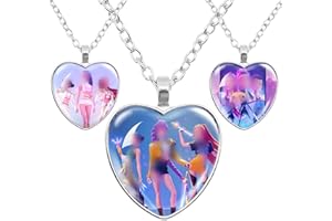 EDLMKM 3Pcs Necklace, Necklace for Women Teenage Girls, Fashionable Music Inspired Jewellery, Heart Pendant necklace for Fans, Anime Enthusiasts, Women and Girls