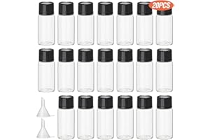 Hyber&Cara 20 Pezzi 5 ml Bottiglie di vetro trasparente, fiale di vetro, piccola bottiglia per campioni, bonus 2 mini imbuti