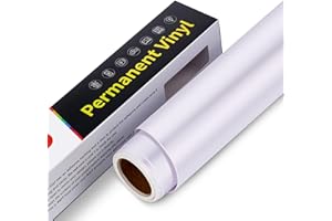 ASTONATICK Vinile Adesivo Permanente con Supporto - 30,5x305cm Rotolo di Vinile Permanente, Vinile Permanente Impermeabile per Cricut, Silhouette Cameo, Altri Plotter da Taglio (Bianco Opaco)