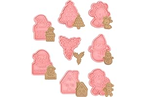 FAOKZE moldes galletas navidad,8 piezas Cortadores de Galletas de Navidad,3D Navidad Moldes para Galletas,para la decoración de pasteles motivo galletas hornear accesorios de cocina