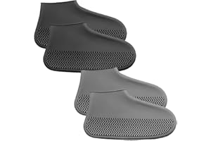 Yeeliv 3pairs Silicone Shoe Covers Waterproof, Reusable, and Slip Resistant for Outdoor Activities,Shoe Covers Reusable Waterproof,Rain Shoe Covers,Waterproof Shoe Covers,Black S/M/L