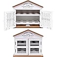Maison Des Cadeaux White Wooden 'General Store' 16 Egg Basket Organiser House Hut Storage Holder (US400)
