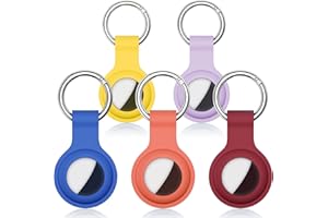 MARICATO 5 Pièces Airtags Coque en Silicone Compatible avec Apple Airtag, Airtag Porte Clé Sécurité et Anti-Perte, Porte Clef Airtag Lavable, pour Enfants, Animaux, Clés, Sacs de Compagnie