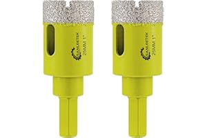 Secco Punte per Trapano Diamantate - 2pezzi 25mm Fresa Diamantata con Codolo Esagonale per Ceramica Gres Porcellanato Granito Marmo Quarzo Pietra Artificiale SANLEETEK