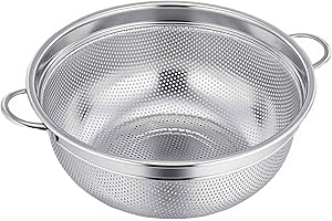 Homikit Sieb, Edelstahl Nudelsieb Abtropfsieb mit Griffen, 20cm Mikroperforiertes Seiher Küchensieb für Nudeln Obst Gemüse, Spülmaschinenfest