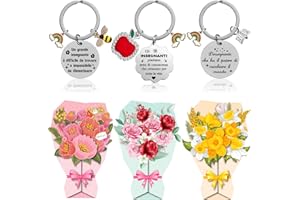 LOHENYOR 3 Pezzi Regalo Portachiavi Maestra Fine Anno, Maestra Portachiave Maestre Idee Regalo per Insegnante Professoressa Portachiavi Insegnanti Originale Regalo Maestra Asilo Elementare Medie