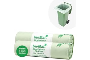 bioMat 240 Lt Abfallsack Bolsa de Basura compostable, 240 litros, Plástico orgánico, Verde
