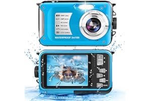 YIXINXIN Digitalkamera Unterwasserkamera 10ft 1080P FHD 30MP wasserdichte Kamera Anti Shake 16X Digitalzoom Unterwasserkamera zum Schnorcheln (Blau)