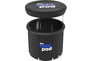 The Cold Pod® 440L Bañera de Hielo Atleta Portátil Plegable Negra Nylon Interior y Exterior Fácil Mantenimiento