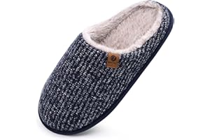 ONCAI Pantofole da Uomo Invernali, Comoda Memory Foam Calde Scarpe da Casa in Lana Con Suola Antiscivolo Taglia 40-49 EU