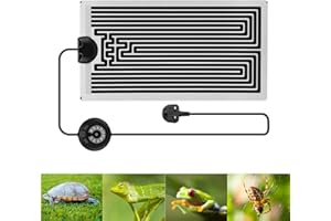 KONESKY 14W Reptile Heating Mat,Reptile Vivarium Heat Mats Heating with 10 Levels Temperature Control, Removable Under Tank Terrarium Heat Mats for Reptiles Turtle Snake Lizard Gecko Spider（5.9 * 11in）