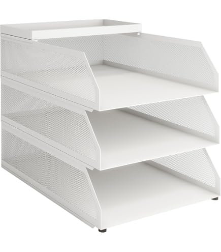 SHAIDOJIO 4 verdiepingen opbergvakken, stapelbaar, kantoor A4